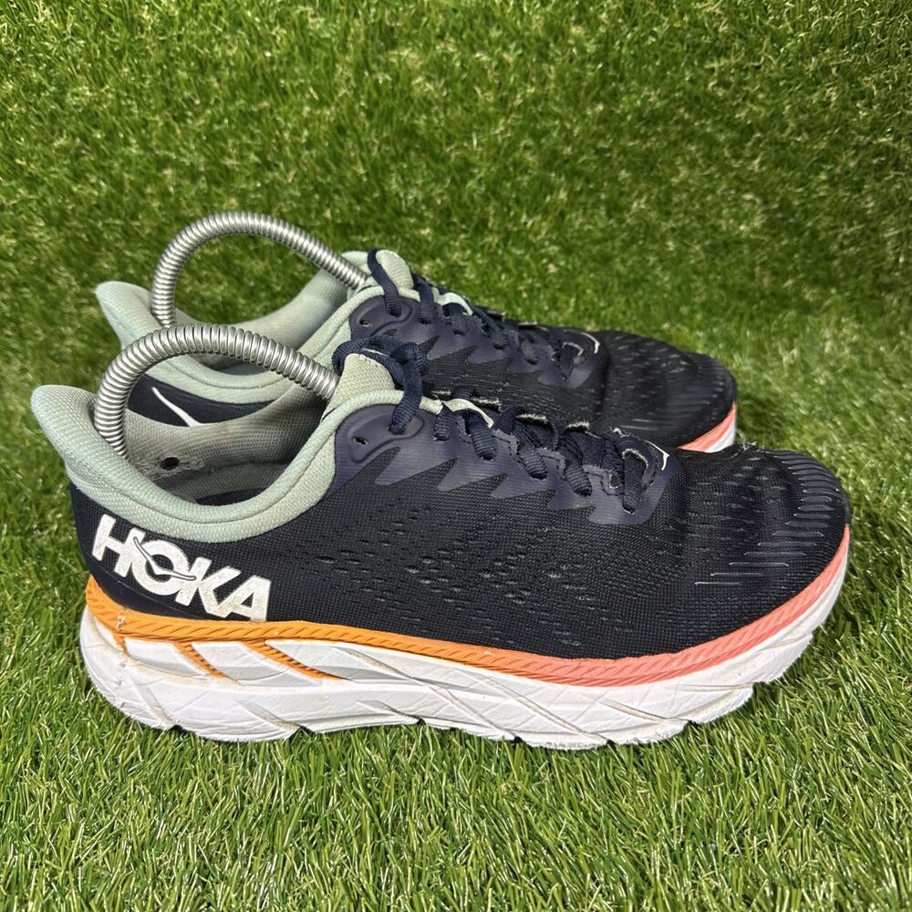 Hoka One One Women's Black Mint Orange Athletic Running Shoes